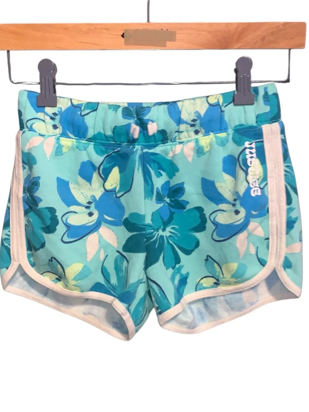 Justice Floral Hawaiian Print Sweatshorts Athletic Girls Medium 10